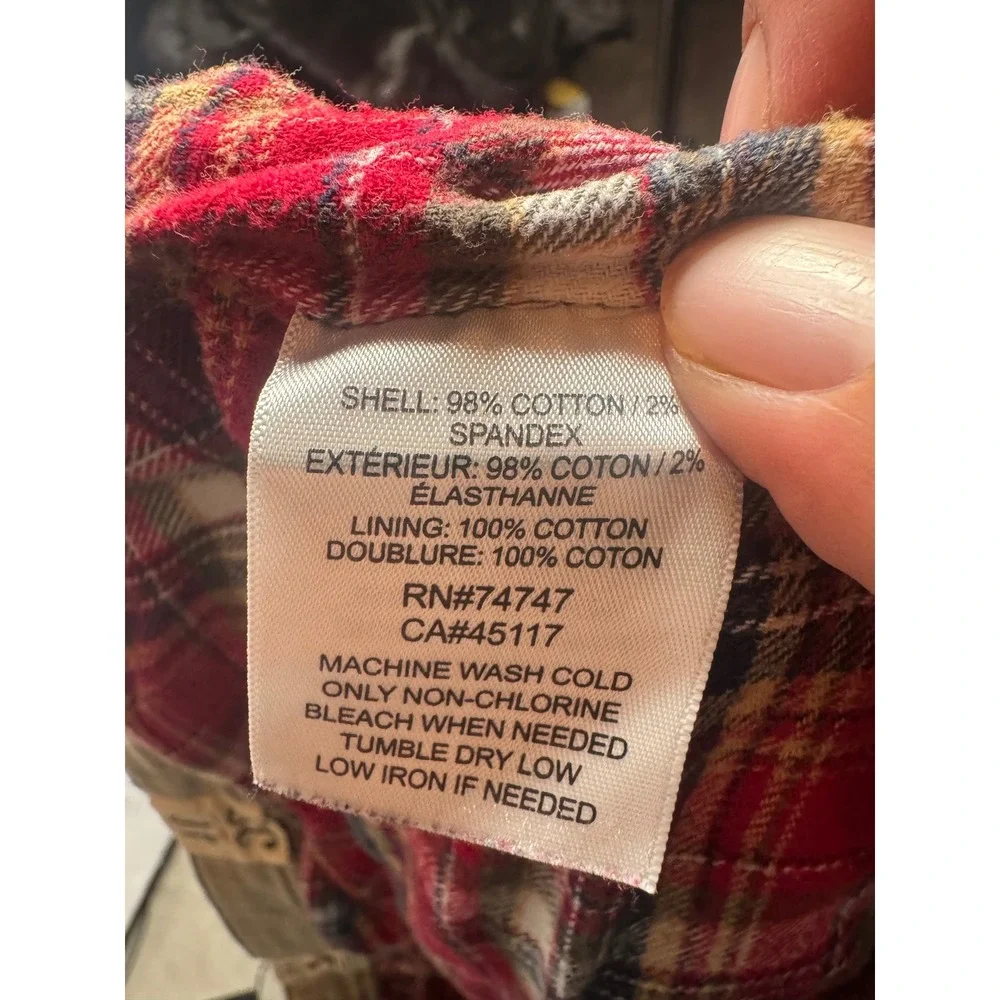 RedHead Flannel Lined Cargo Pants Mens 40x32 Green Cotton Blend Work Wear